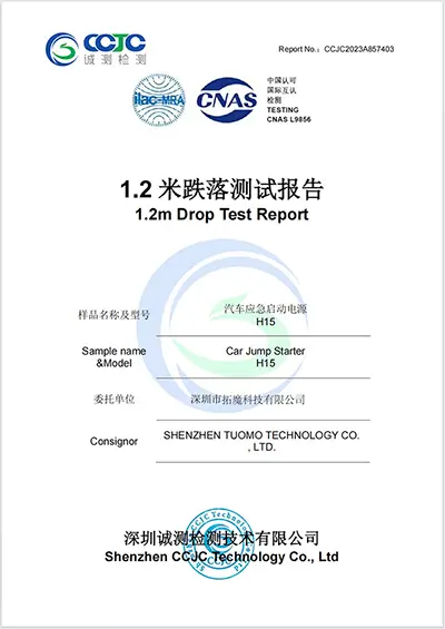 1.2m Drop Test Report