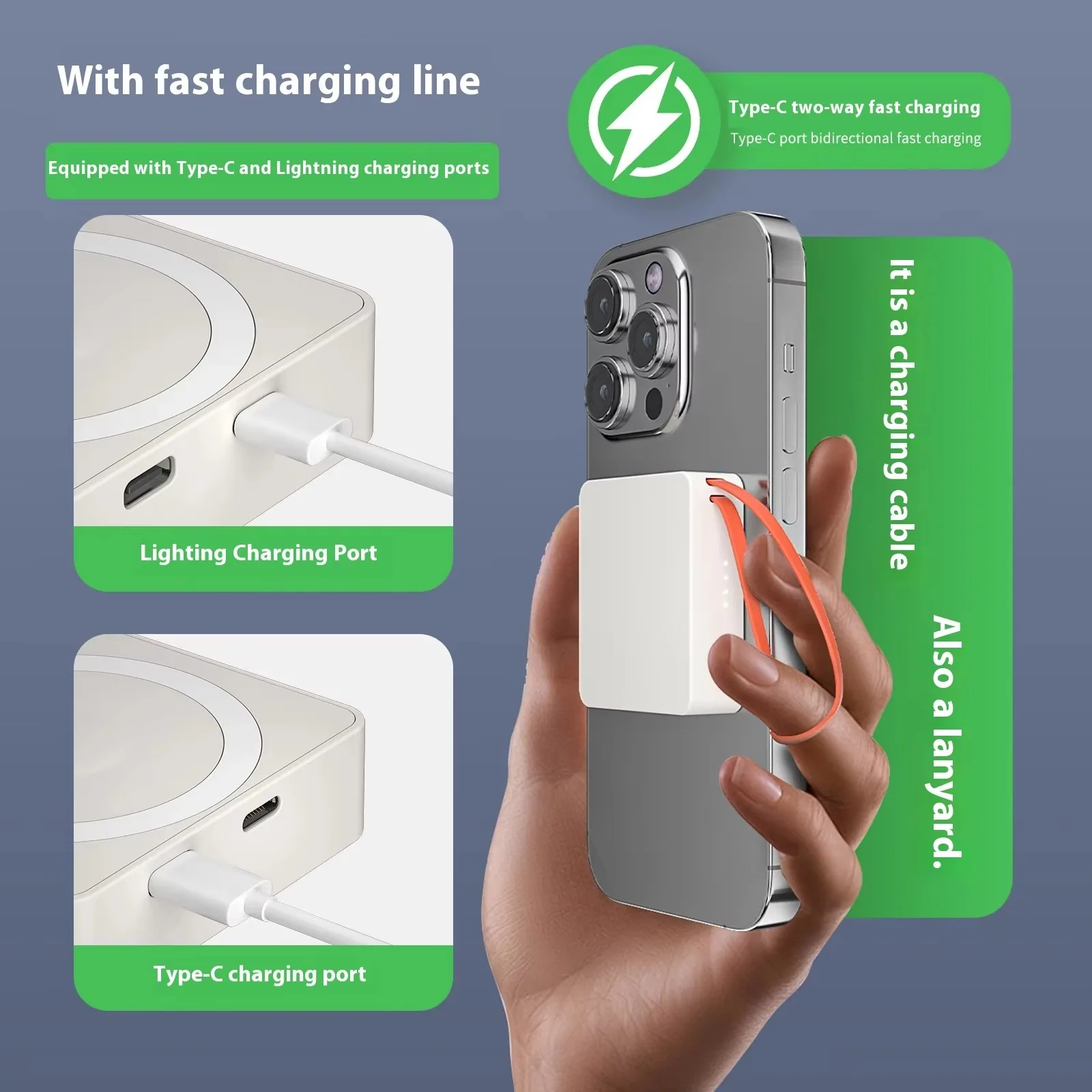 5000mAh Mini Magnetic Wireless Power Bank TU-WPB08 thumbnail 4
